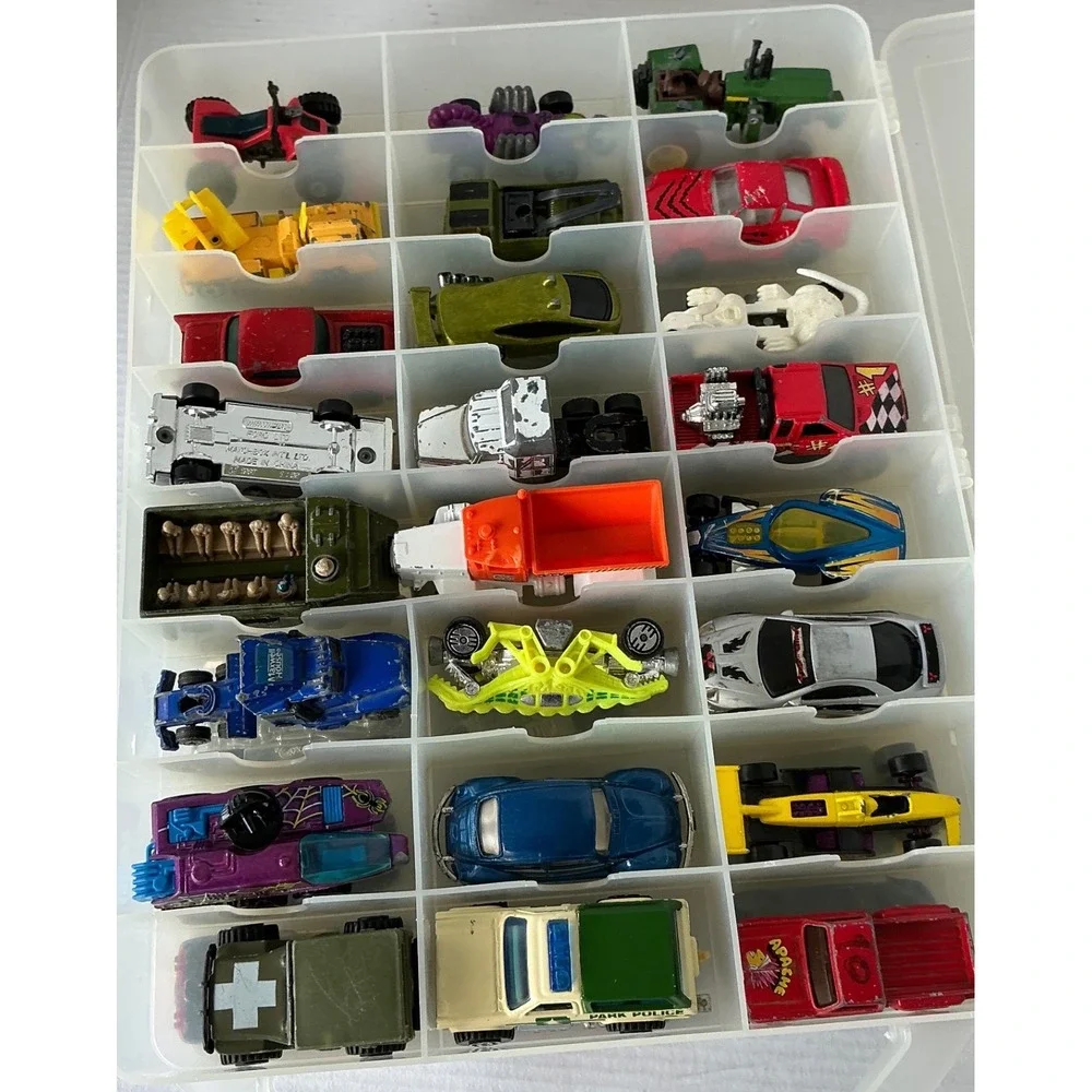 Vintage Matchbox Hot‎ Wheels Diecast Car Lot 48 Cars Carry Case Mixed Collection